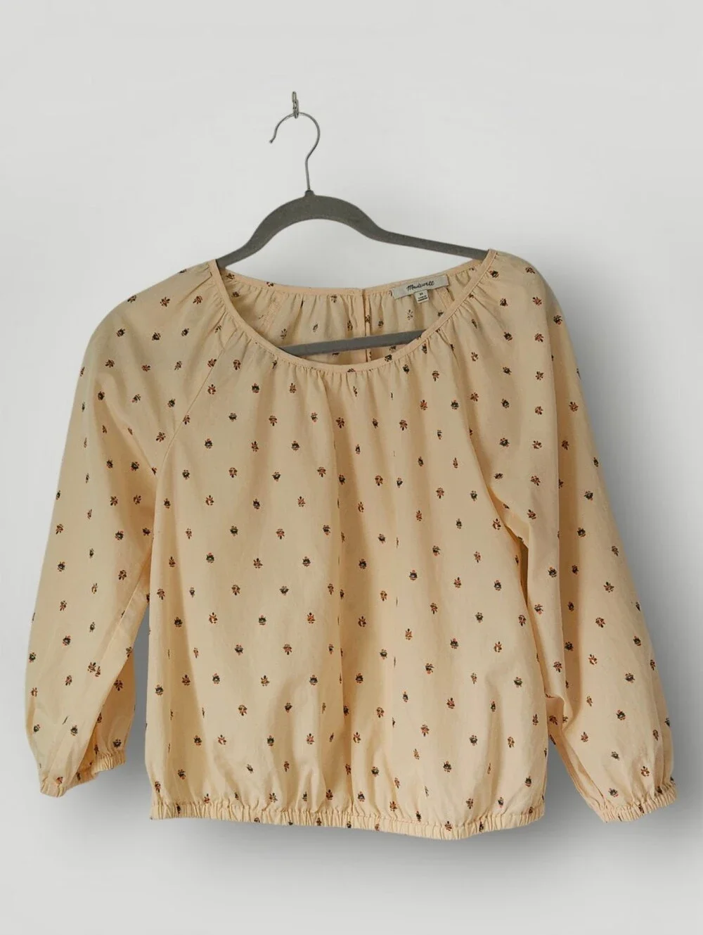 Madewell Gathered Puff Sleeve Crop Top Ditsy Floral XS Cottagecore